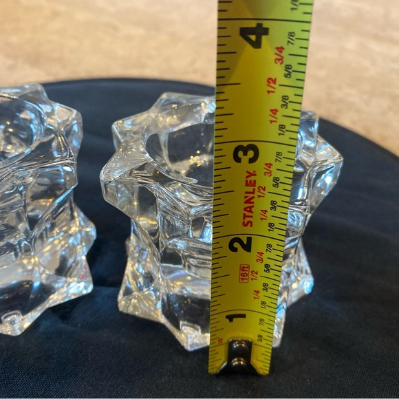MIKASA CLEAR CRYSTAL SPARKLING STAR VOTIVE & TEA LIGHT CANDLE HOLDER SET NEW. - Picture 4 of 6